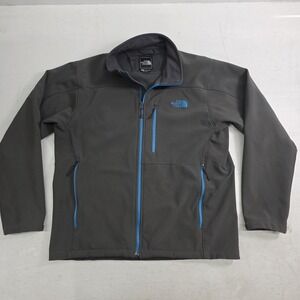 The North Face Gray Workwear Outdoor Fleece Lined Soft Shell Gray Jacket Mens L